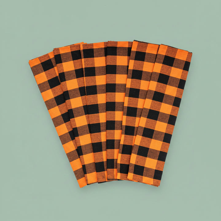 Cotton Plaid Kitchen Towels (Set of 6