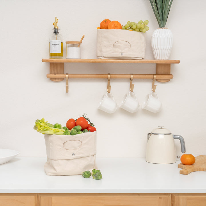 Reusable Organic Cotton Canvas Baskets (Set of 2)