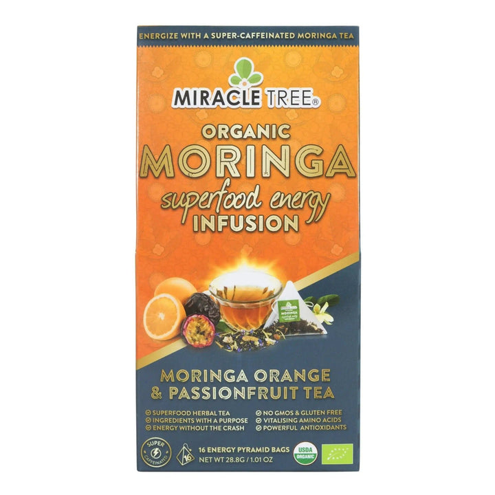 Miracle Tree Organic Moringa superfood energy infusion tea pouch front