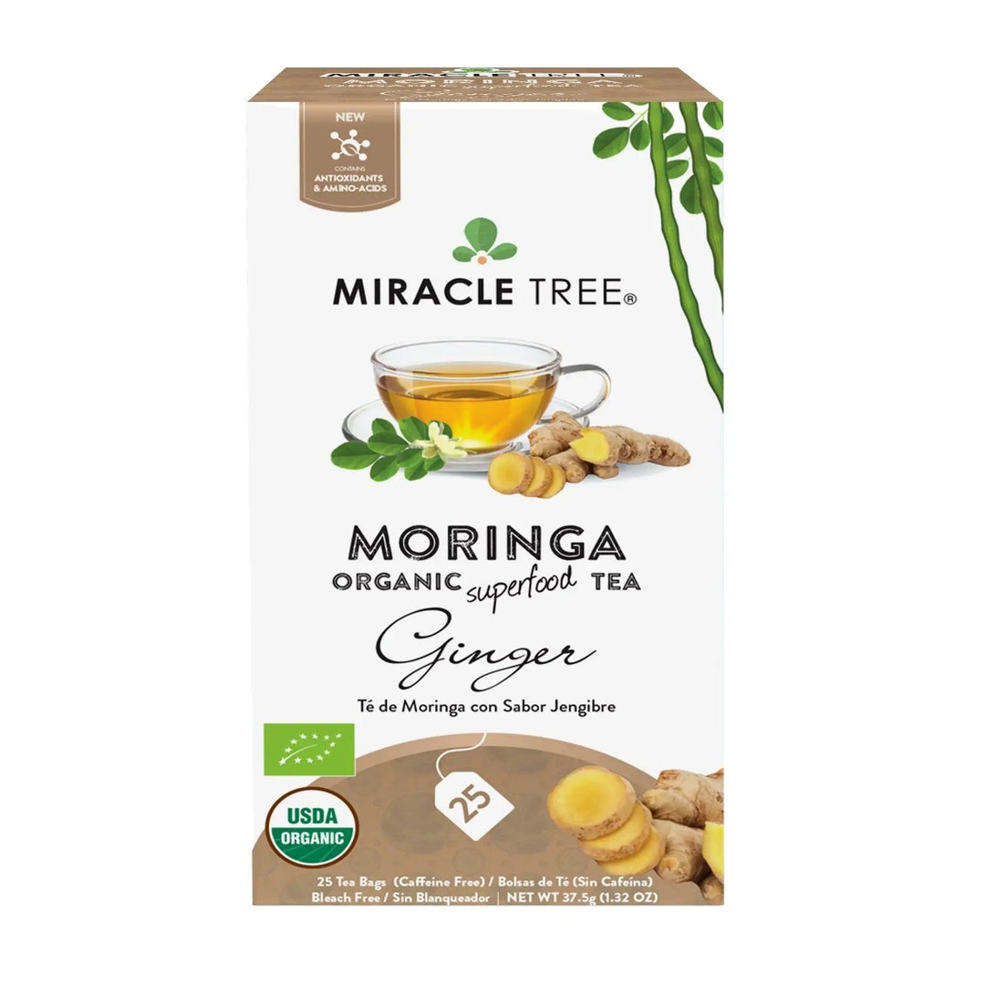 Organic Moringa Tea - Ginger - Caffeine-Free Herbal Tea