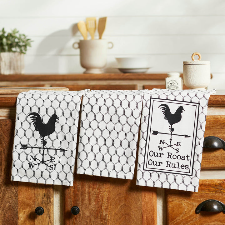 Our Roost Our Rules Farmhouse Tea Towel Set - Set of 3