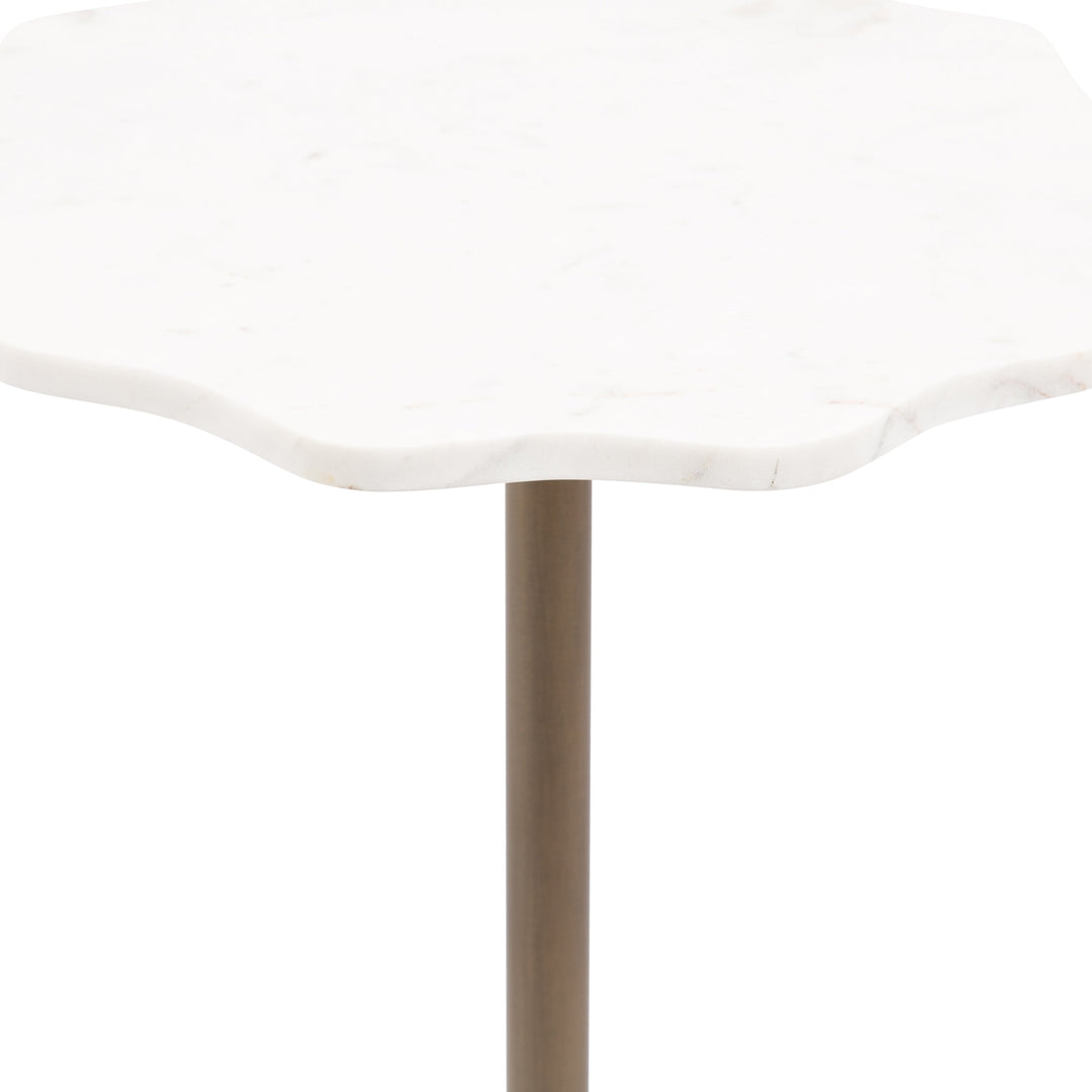 Sanzo Scalloped Marble and Metal Table