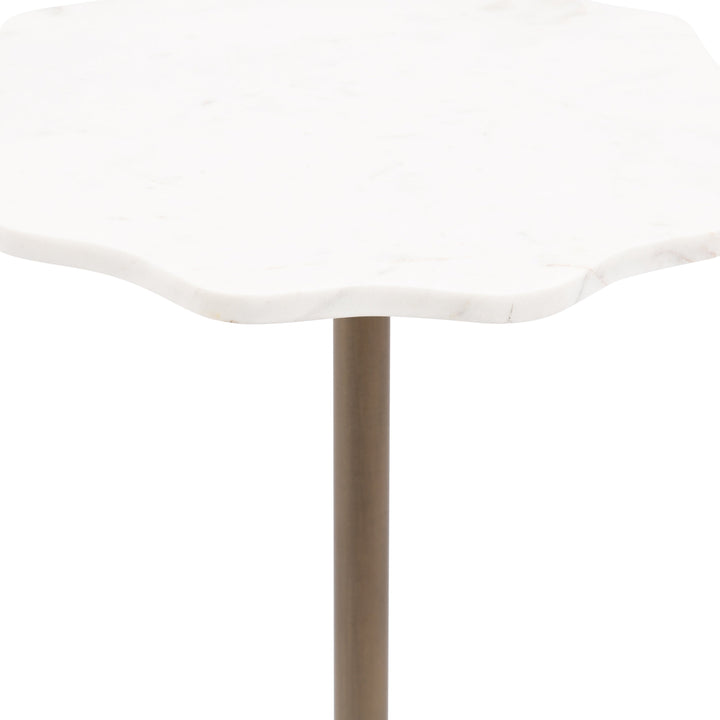 Sanzo Scalloped Marble and Metal Table