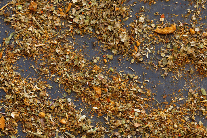 Pacific Seafood seasoning blend with coarse herbs and spices scattered