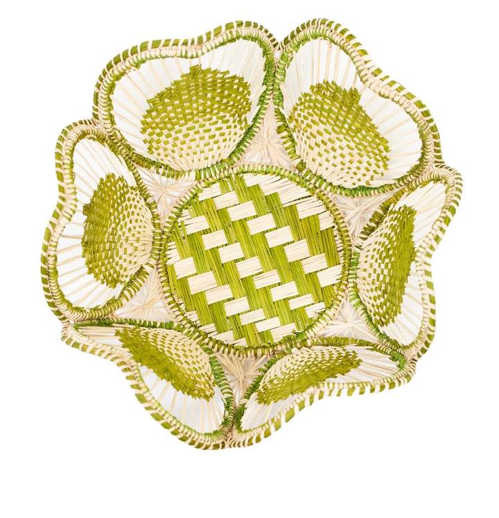 Floral Handwoven Iraca Bread Basket