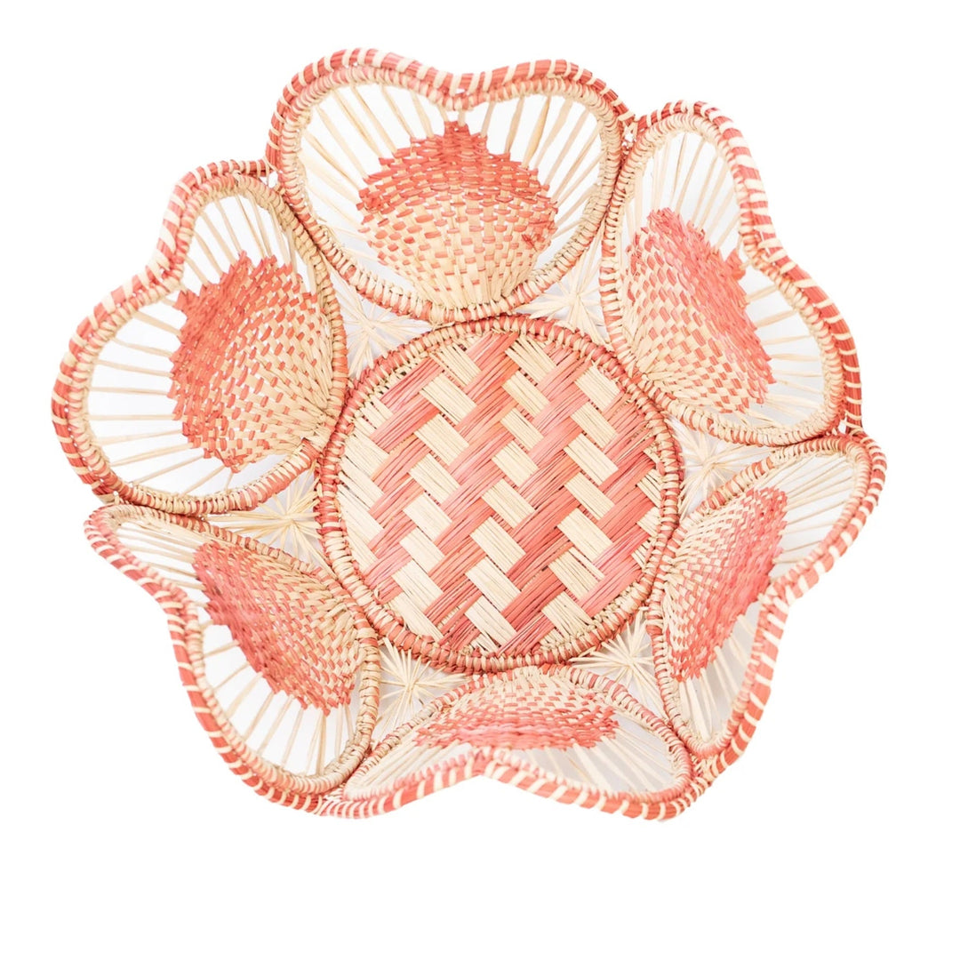 Floral Handwoven Iraca Bread Basket