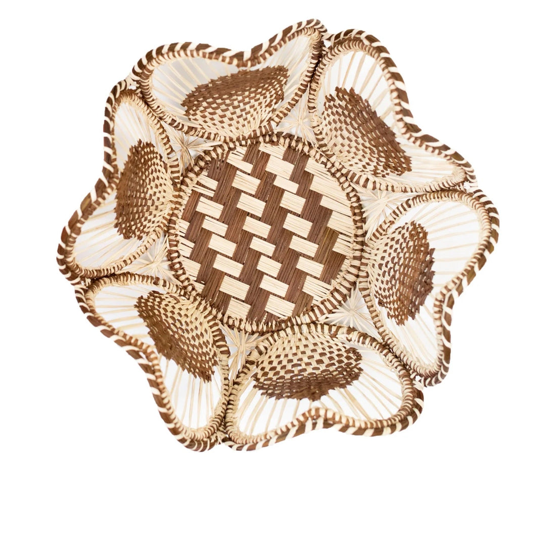 Floral Handwoven Iraca Bread Basket