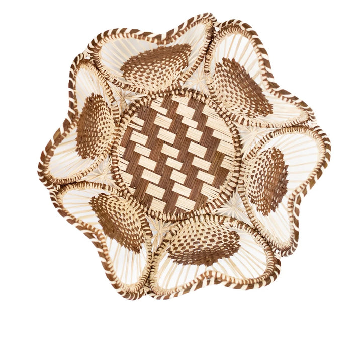 Floral Handwoven Iraca Bread Basket
