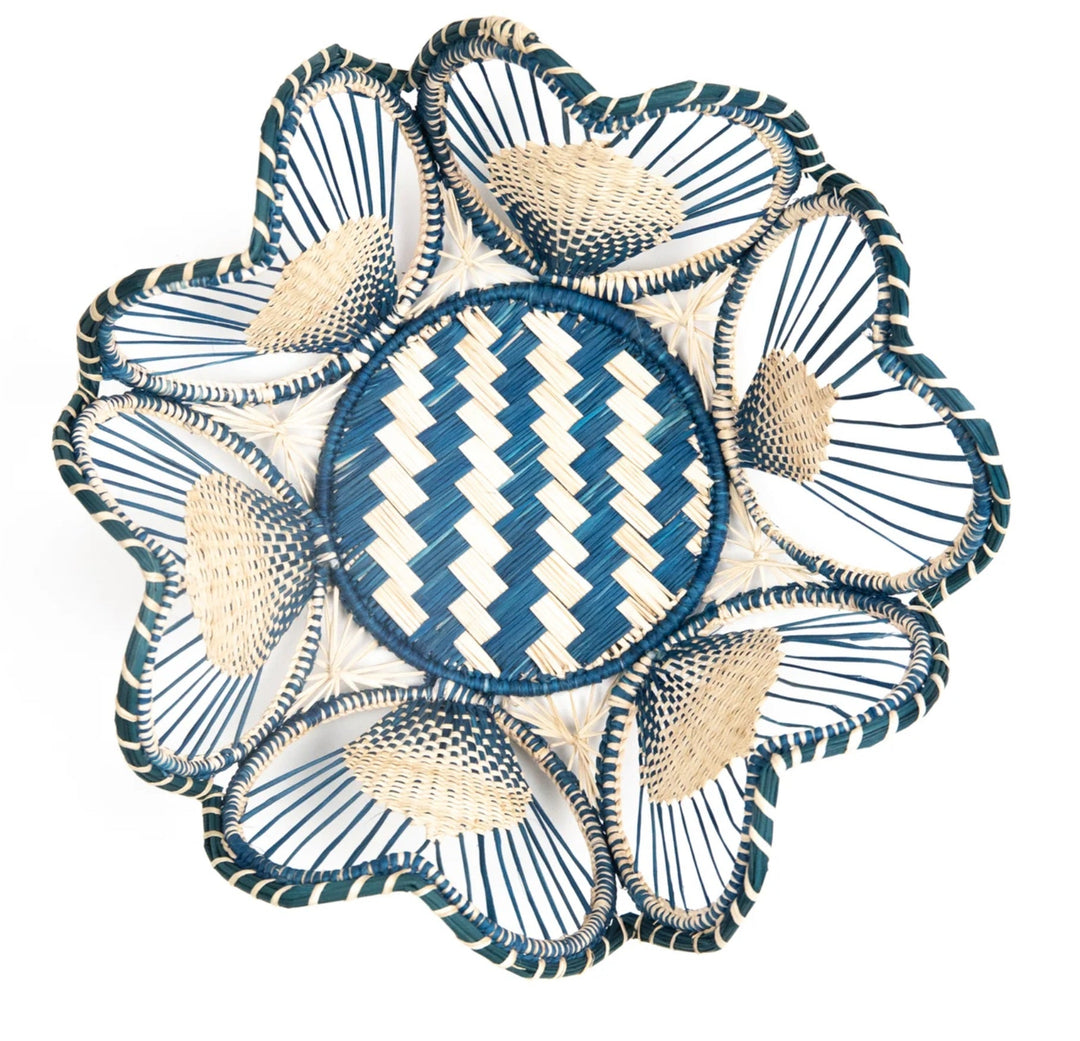 Floral Handwoven Iraca Bread Basket