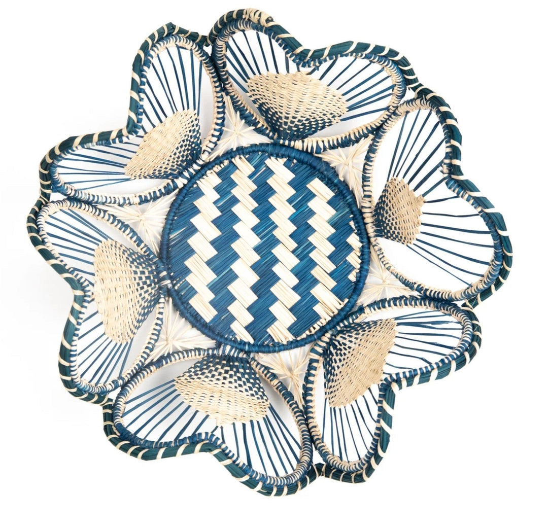 Floral Handwoven Iraca Bread Basket — Basket, [material], MacondoForever