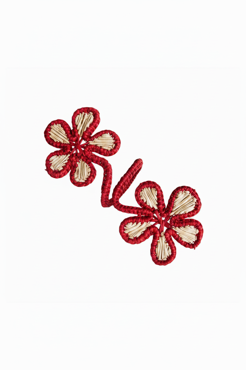 Double Bloom Handwoven Iraca Napkin Ring