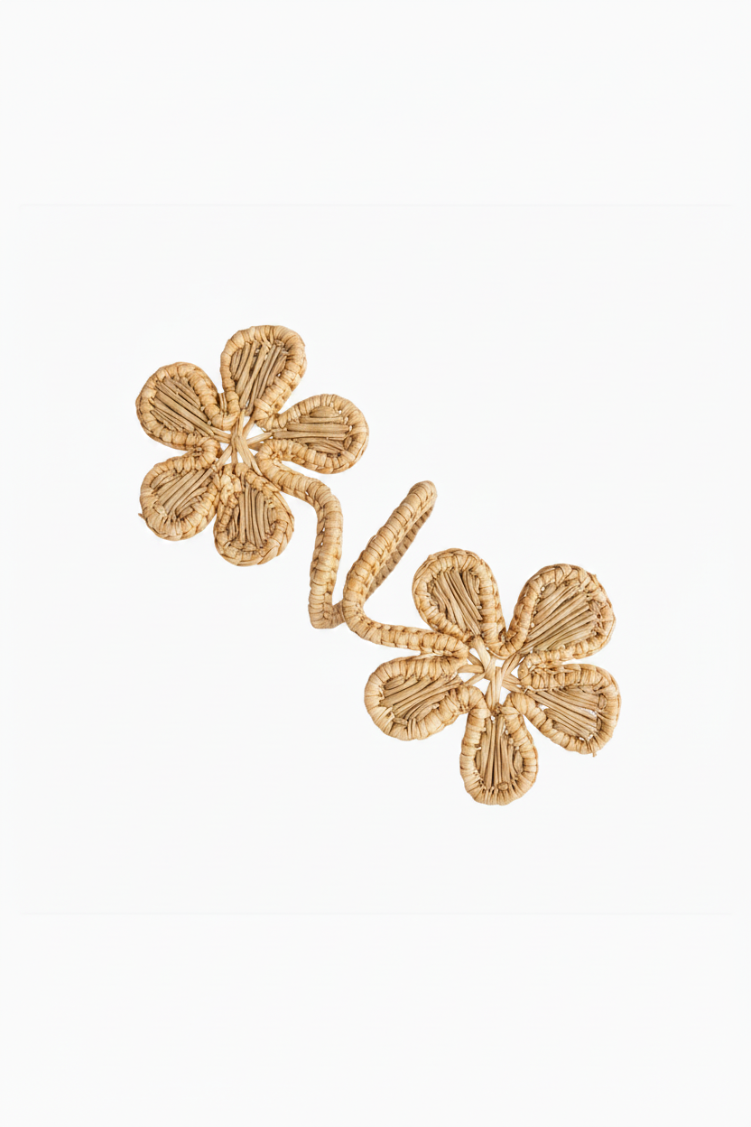Double Bloom Handwoven Iraca Napkin Ring