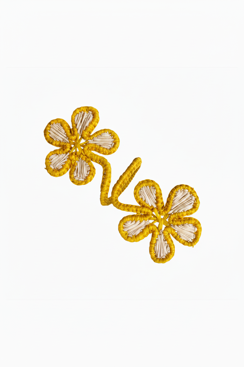 Double Bloom Handwoven Iraca Napkin Ring