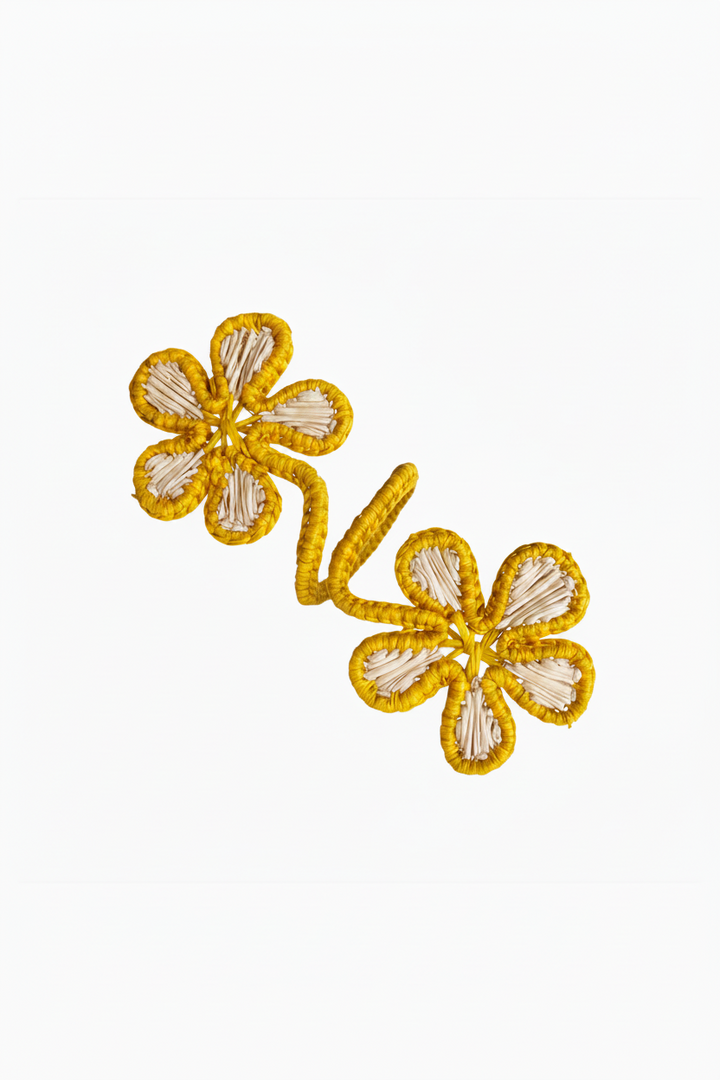 Double Bloom Handwoven Iraca Napkin Ring