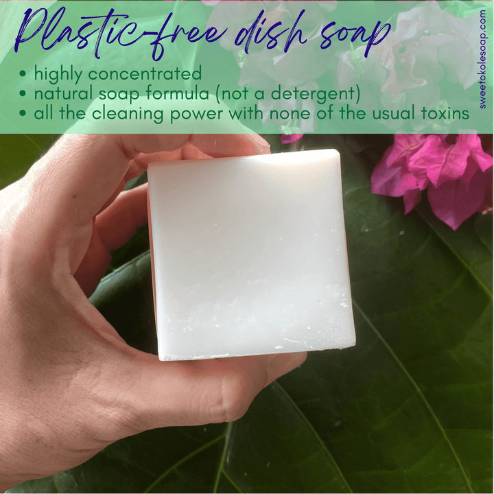 Solid Dish Soap Bar Non-Toxic, Unscented, Plastic-Free Dishwashing — , [material], Sweet ʻŌkole Soap