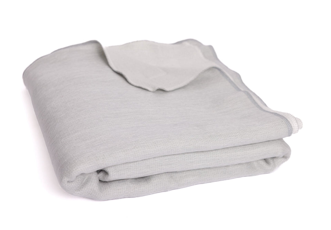 Reversible Alpaca Throw Blanket Handwoven From Ecuador - Gray & White - Kani Collection