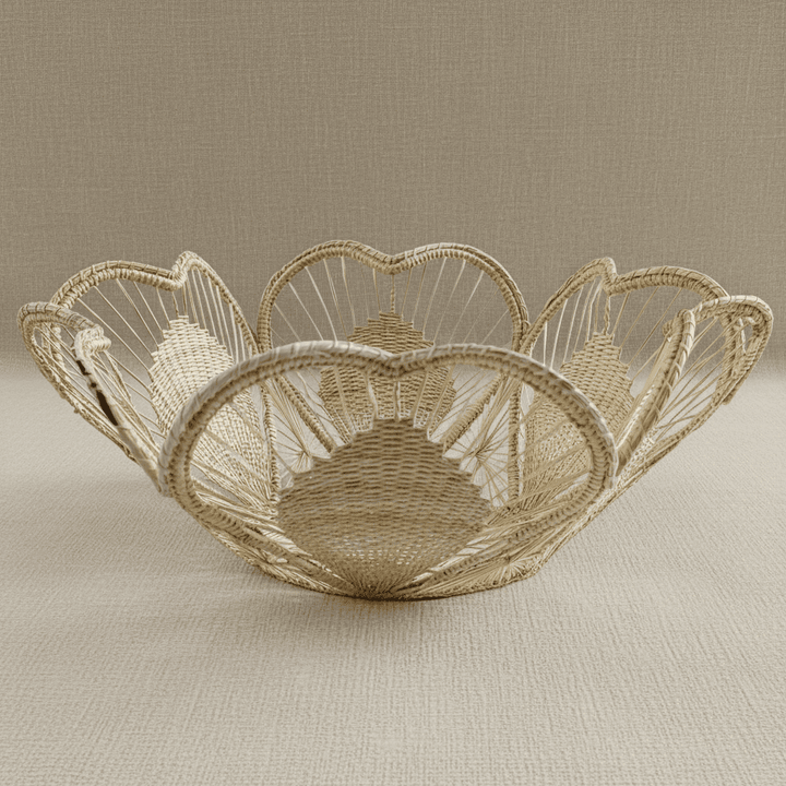 Floral Handwoven Iraca Bread Basket — Basket, [material], MacondoForever