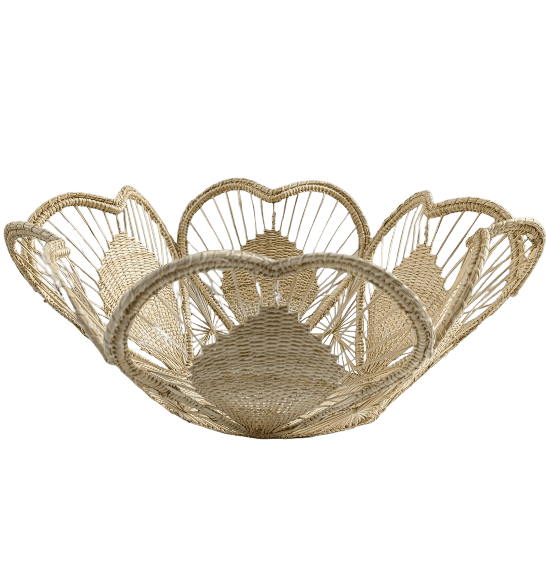 Floral Handwoven Iraca Bread Basket — Basket, [material], MacondoForever