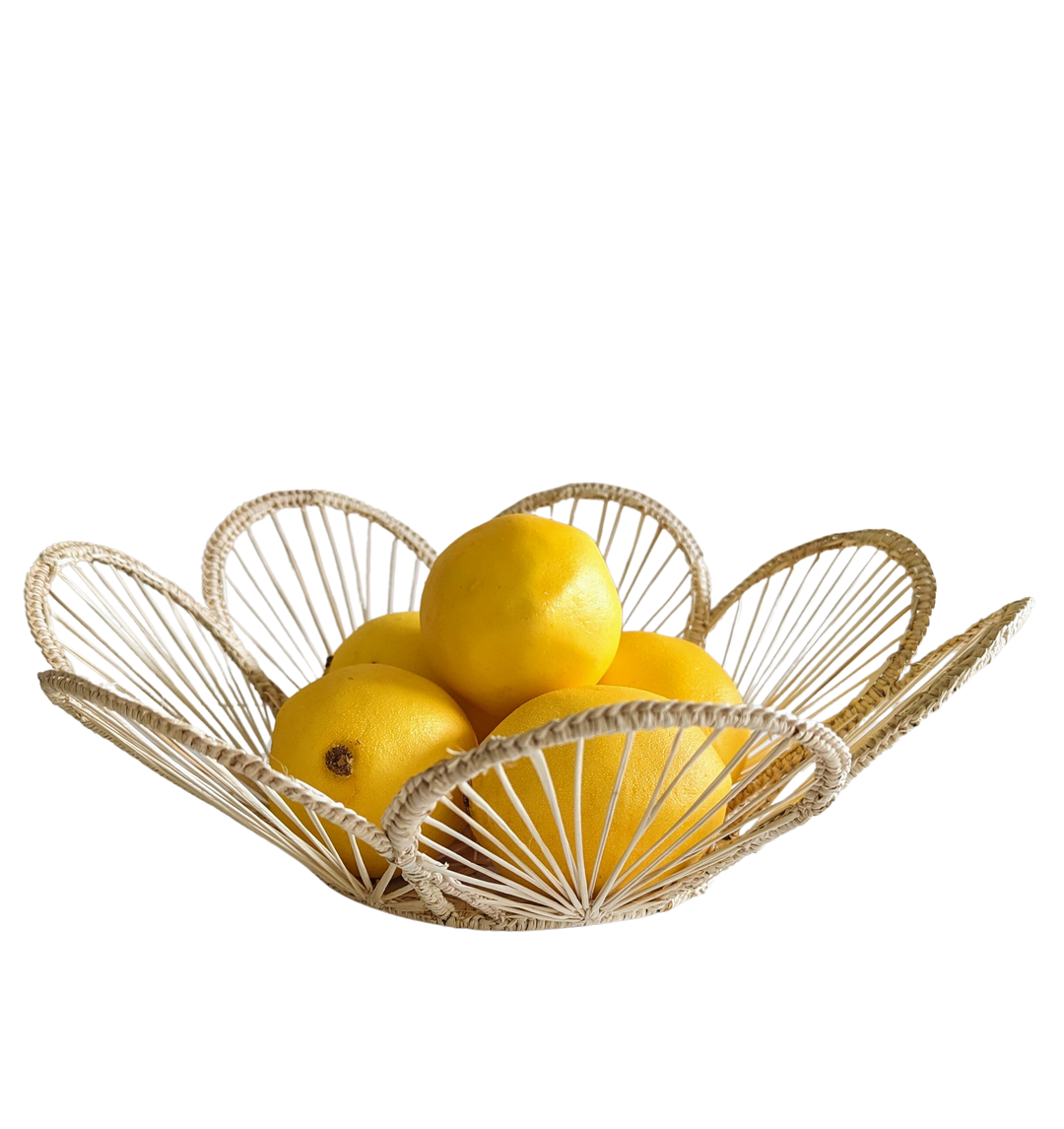 12" Scalloped Handwoven Iraca Bread Basket
