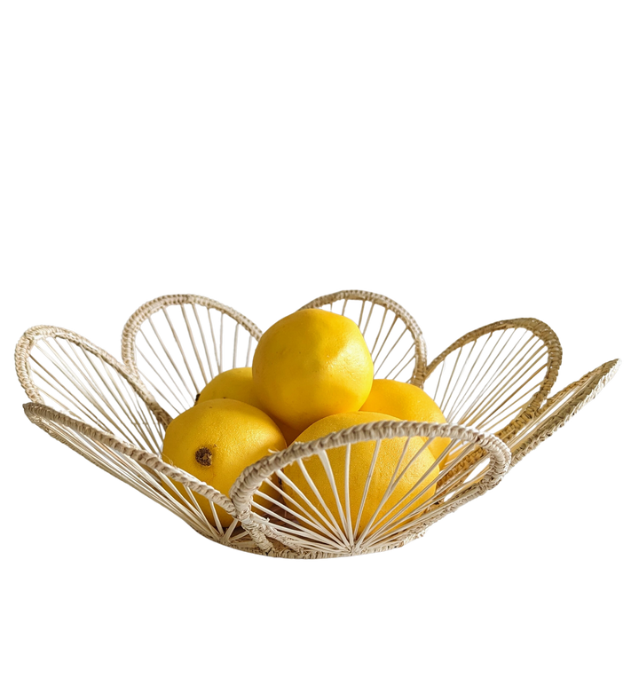 12" Scalloped Handwoven Iraca Bread Basket