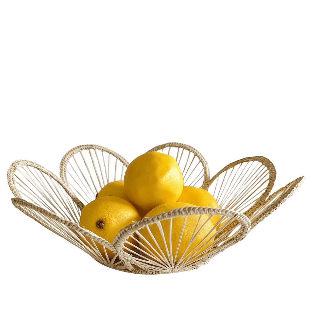 12" Scalloped Handwoven Iraca Bread Basket — Basket, [material], MacondoForever