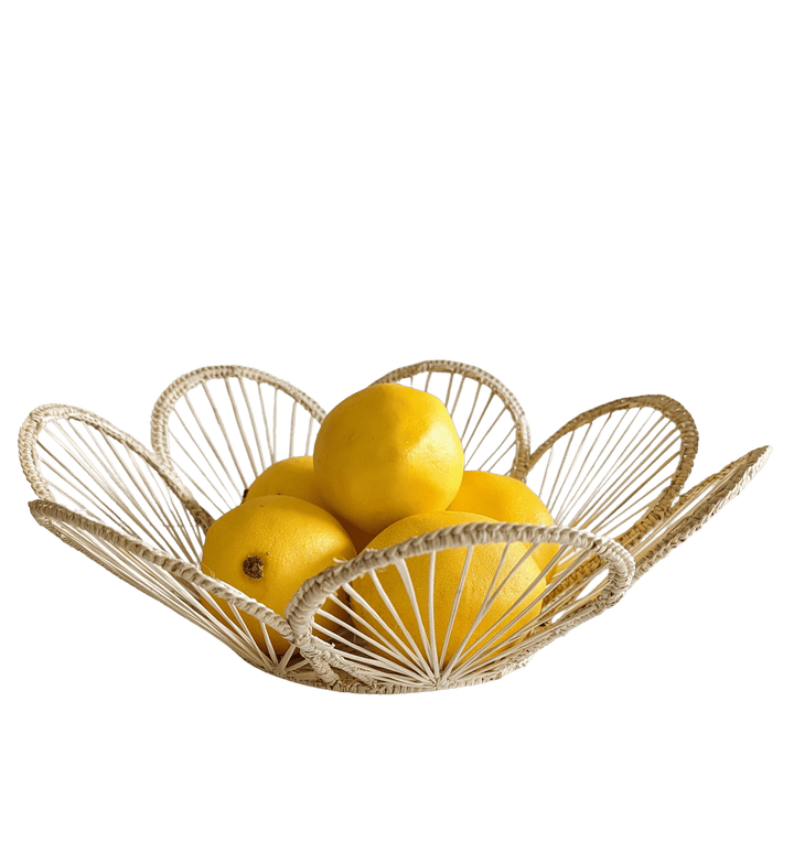 12" Scalloped Handwoven Iraca Bread Basket — Basket, [material], MacondoForever