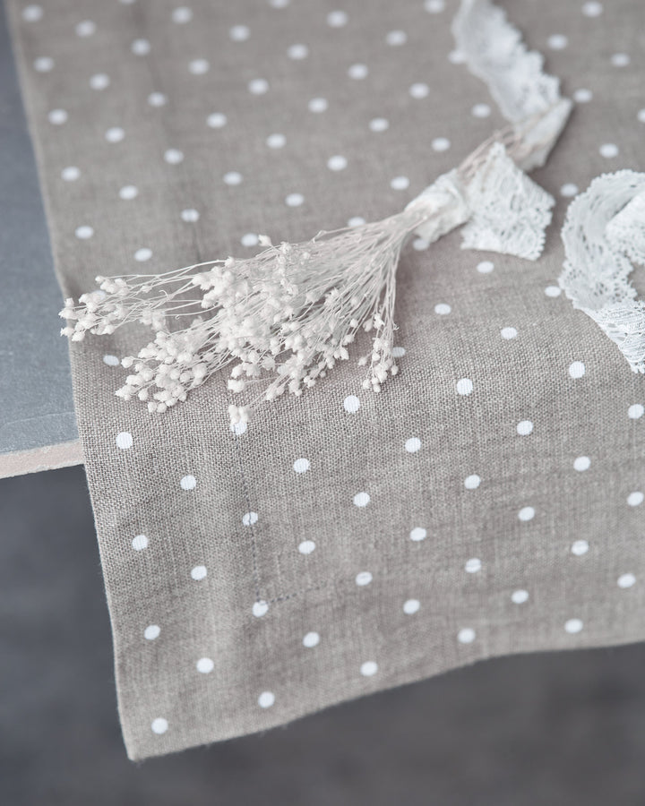 European Linen Polka Dot Table Runner