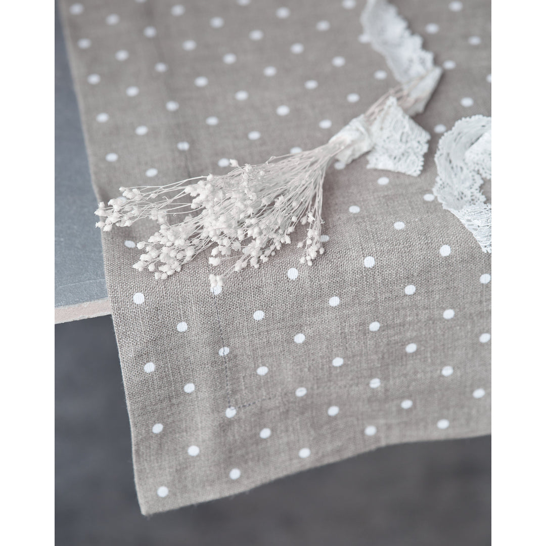 European Linen Polka Dot Table Runner