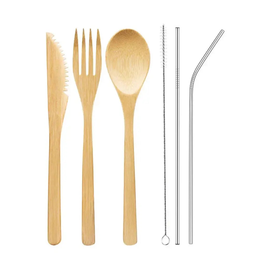 Sustainable Bamboo and Stainless Steel Travel Cutlery Set