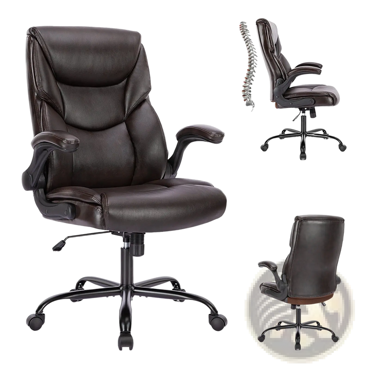 Pu Leather Ergonomic Office Chair with Flip-up Arms