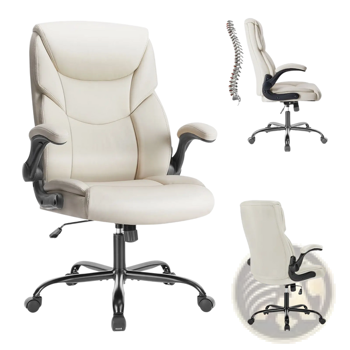 Pu Leather Ergonomic Office Chair with Flip-up Arms