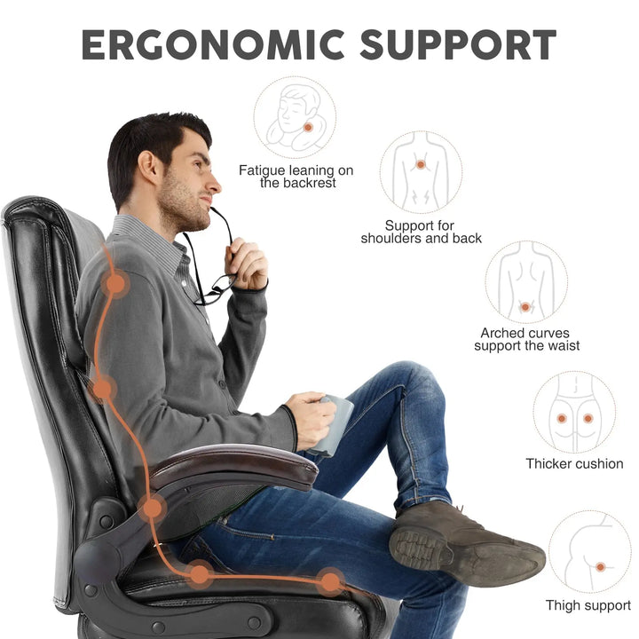 Pu Leather Ergonomic Office Chair with Flip-up Arms
