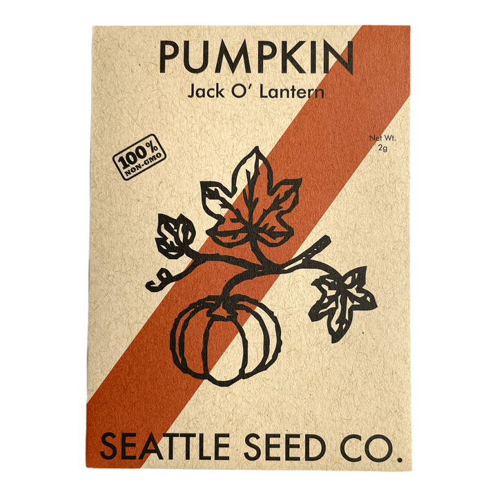 Pumpkin seed packet labeled Jack O&