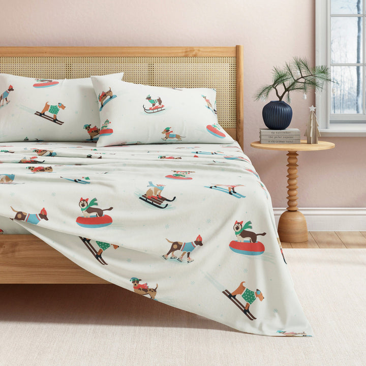 Turkish Cotton Christmas Flannel Sheet Set - Whittaker Collection