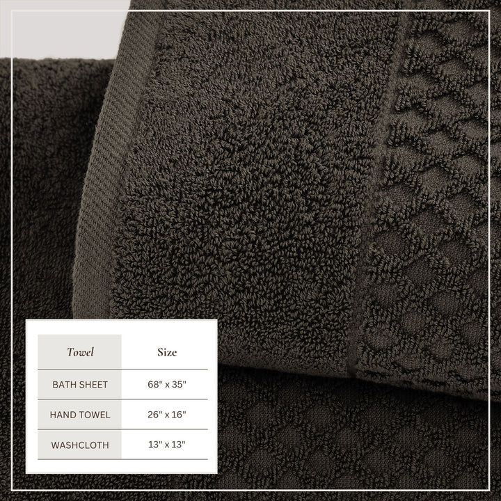 Cotton Diamond Waffle Weave Bath Towel Set - Grayson Collection