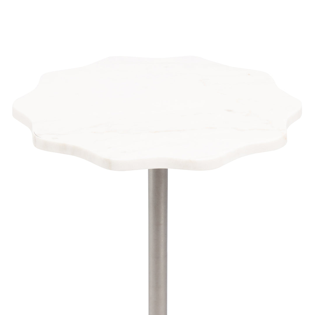 Sanzo Scalloped Marble and Metal Table