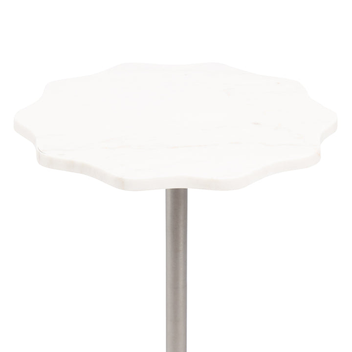 Sanzo Scalloped Marble and Metal Table