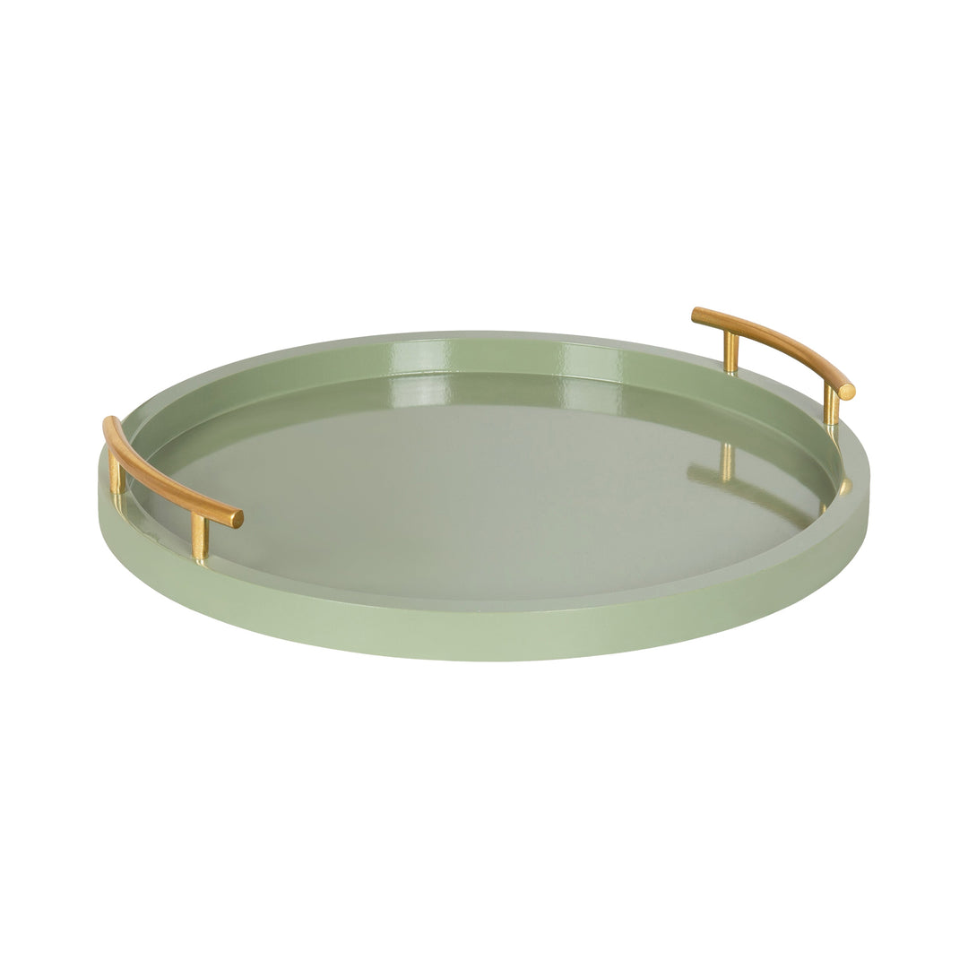 Halsey Wood Round Decorative Tray