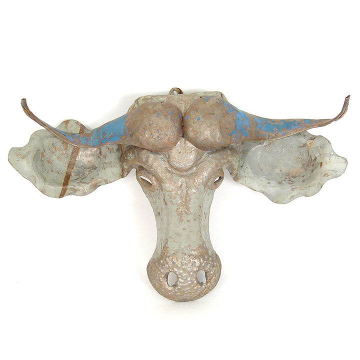 Recycled Wildebeest Metal Animal Wall Mask