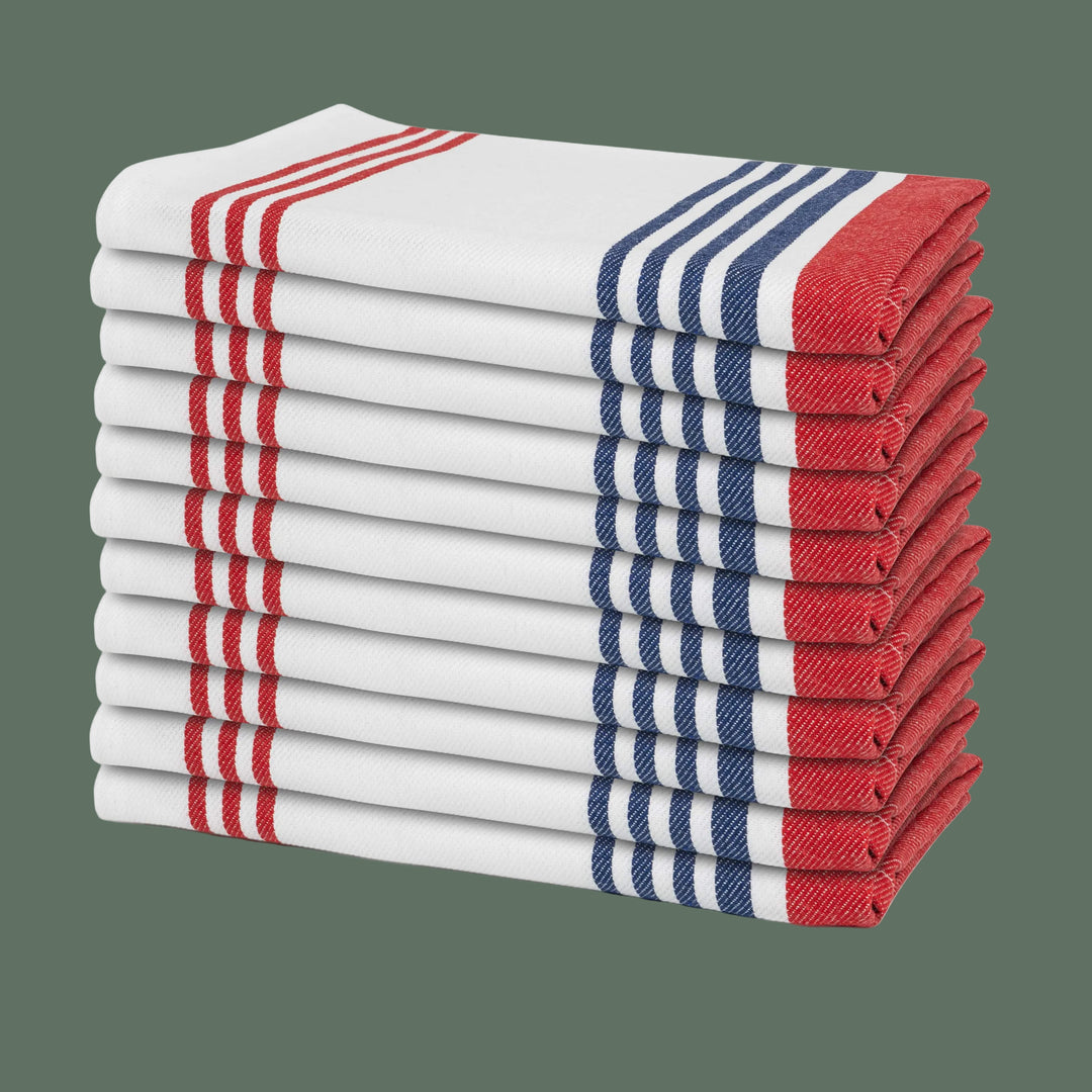 Cotton Striped Cloth Napkins—(12 Pack)