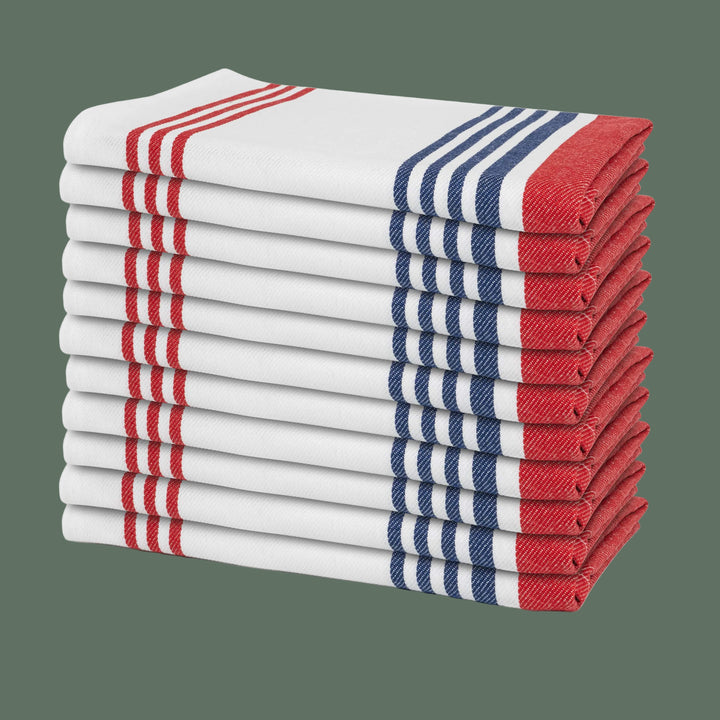 Cotton Striped Cloth Napkins—(12 Pack)