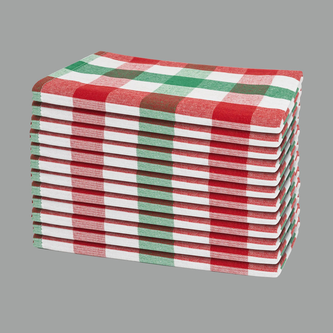 Plaid Dinner Napkins—100% Cotton (12 Pack)