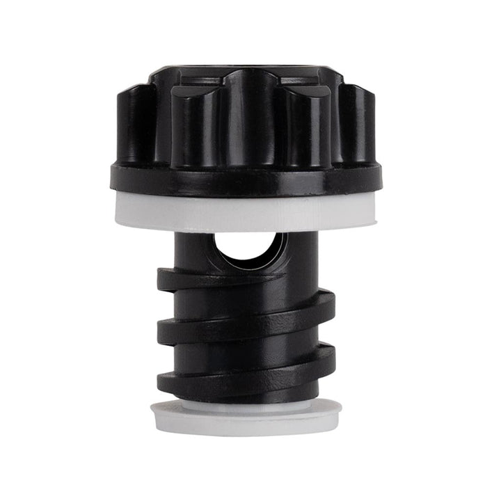 Replacement hard cooler plug, black ribbed connector with white sealing ring