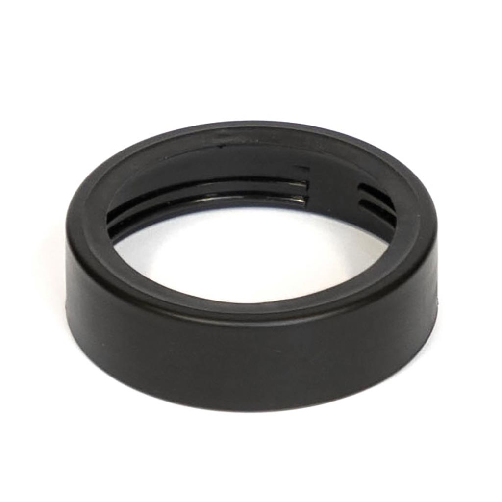 Replacement lid for can cooler, black plastic rim with vent slots
