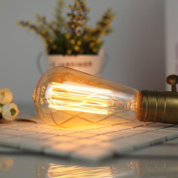 Retro Edison Light Bulb Filament Incandescent Ampoule Bulbs Antique Vintage Style Light Amber Warm Dimmable Vintage Edison Light Bulb For Table Lamp Restaurant Home Office