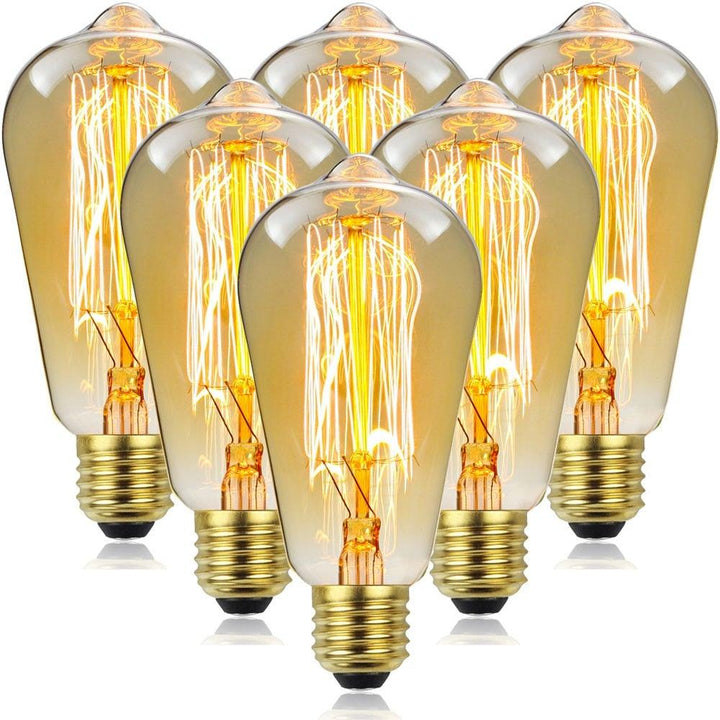 Retro Edison Light Bulb Filament Incandescent Ampoule Bulbs Antique Vintage Style Light Amber Warm Dimmable Vintage Edison Light Bulb For Table Lamp Restaurant Home Office