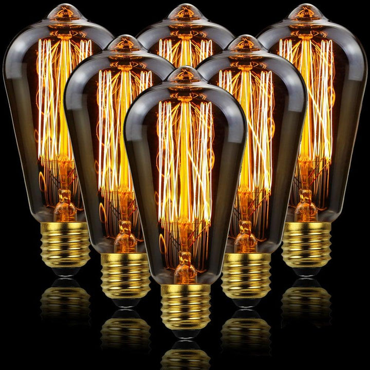 Retro Edison Light Bulb Filament Incandescent Ampoule Bulbs Antique Vintage Style Light Amber Warm Dimmable Vintage Edison Light Bulb For Table Lamp Restaurant Home Office