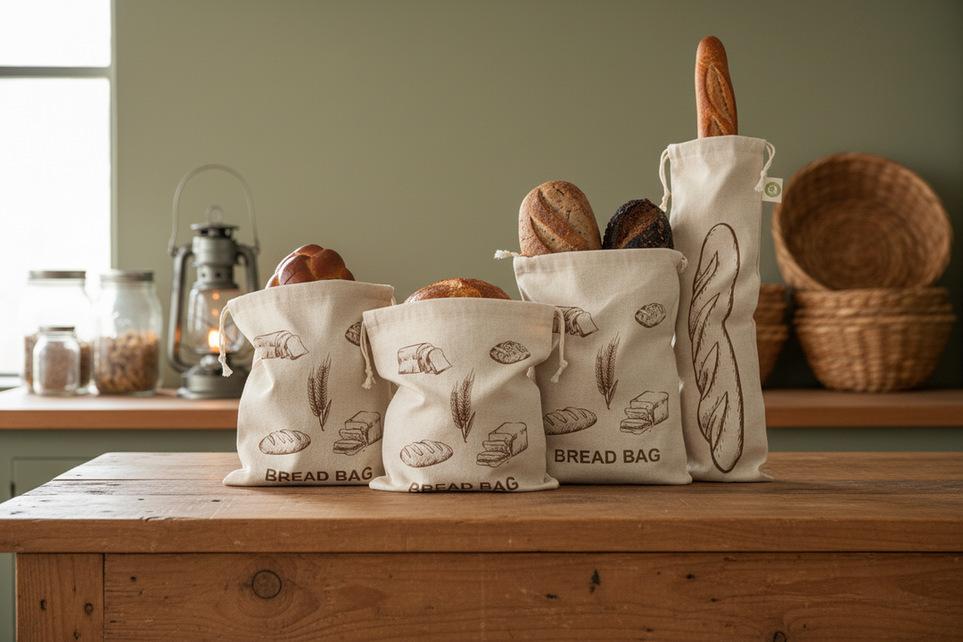 Reusable Organic Linen Bread Bags (Set of 4)
