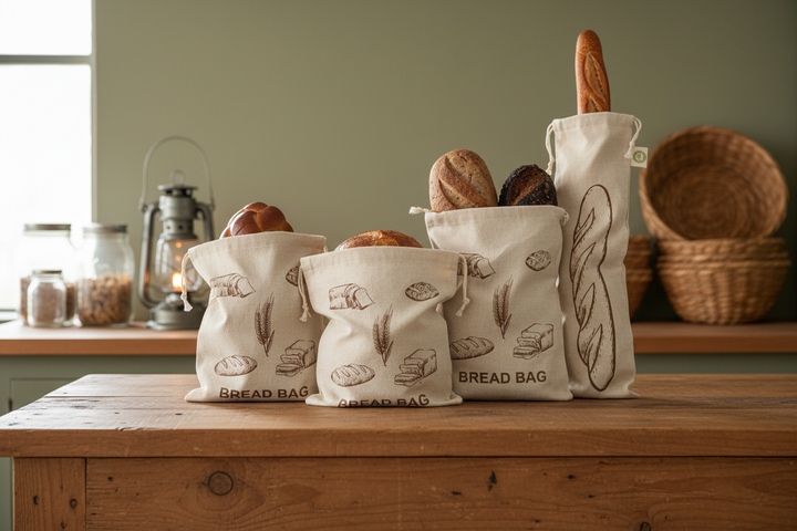 Reusable Organic Linen Bread Bags (Set of 4)