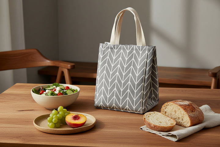 Reusable Lunch Bag Insulated Lunch Box Canvas Fabric with Aluminum Foil